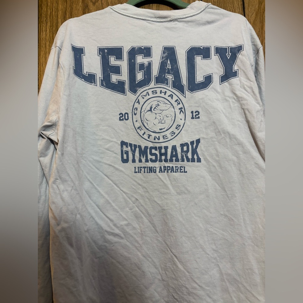 Gymshark Legacy Long Sleeve Top in Fresh Blue- oversized fit sz L - Picture 9 of 11